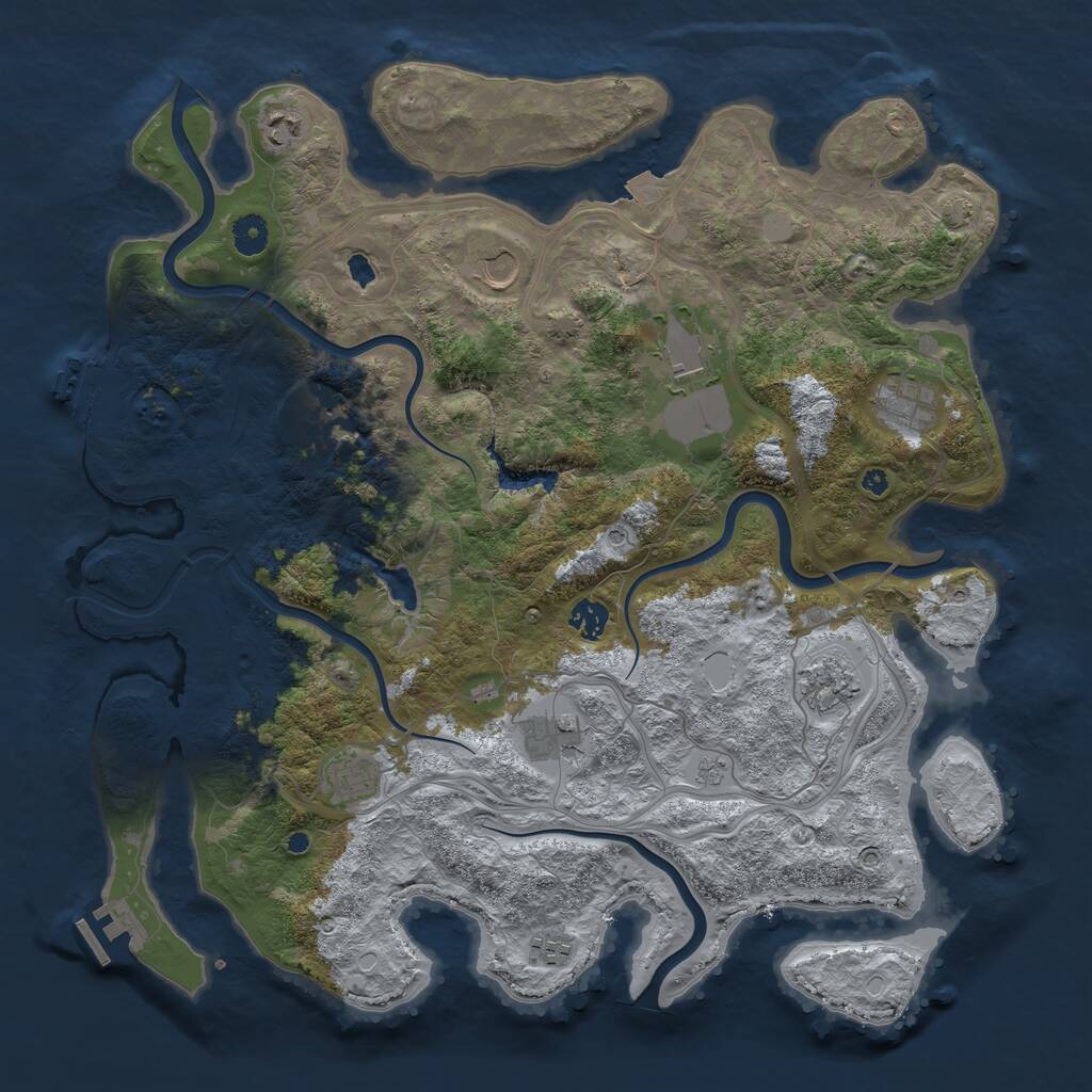 Rust Map: Procedural Map, Size: 4250, Seed: 572887326, 16 Monuments