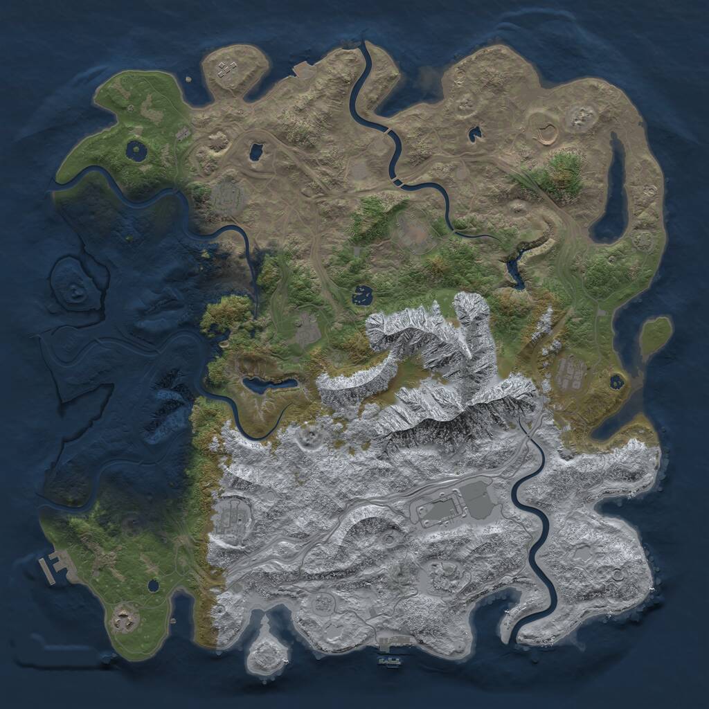 Rust Map: Procedural Map, Size: 5050, Seed: 50000, 17 Monuments