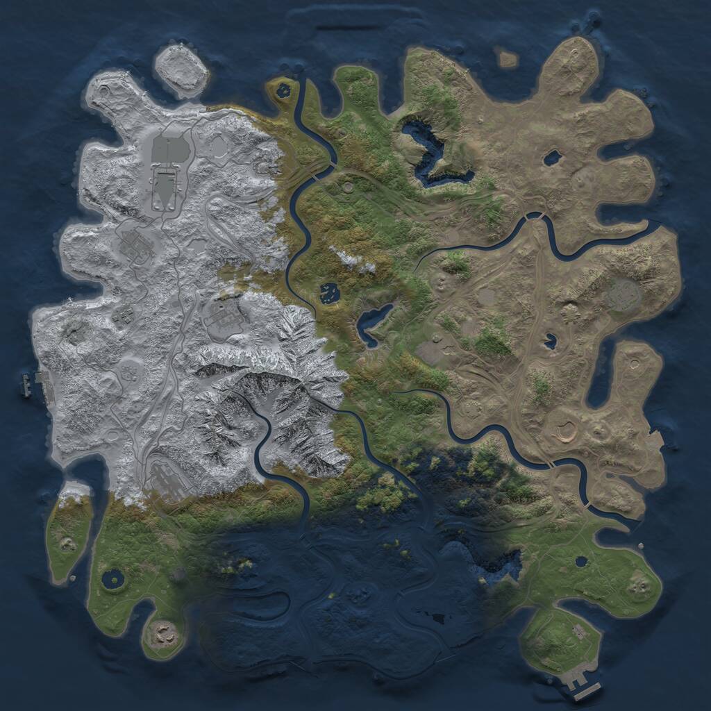Rust Map: Procedural Map, Size: 5000, Seed: 313727870, 17 Monuments