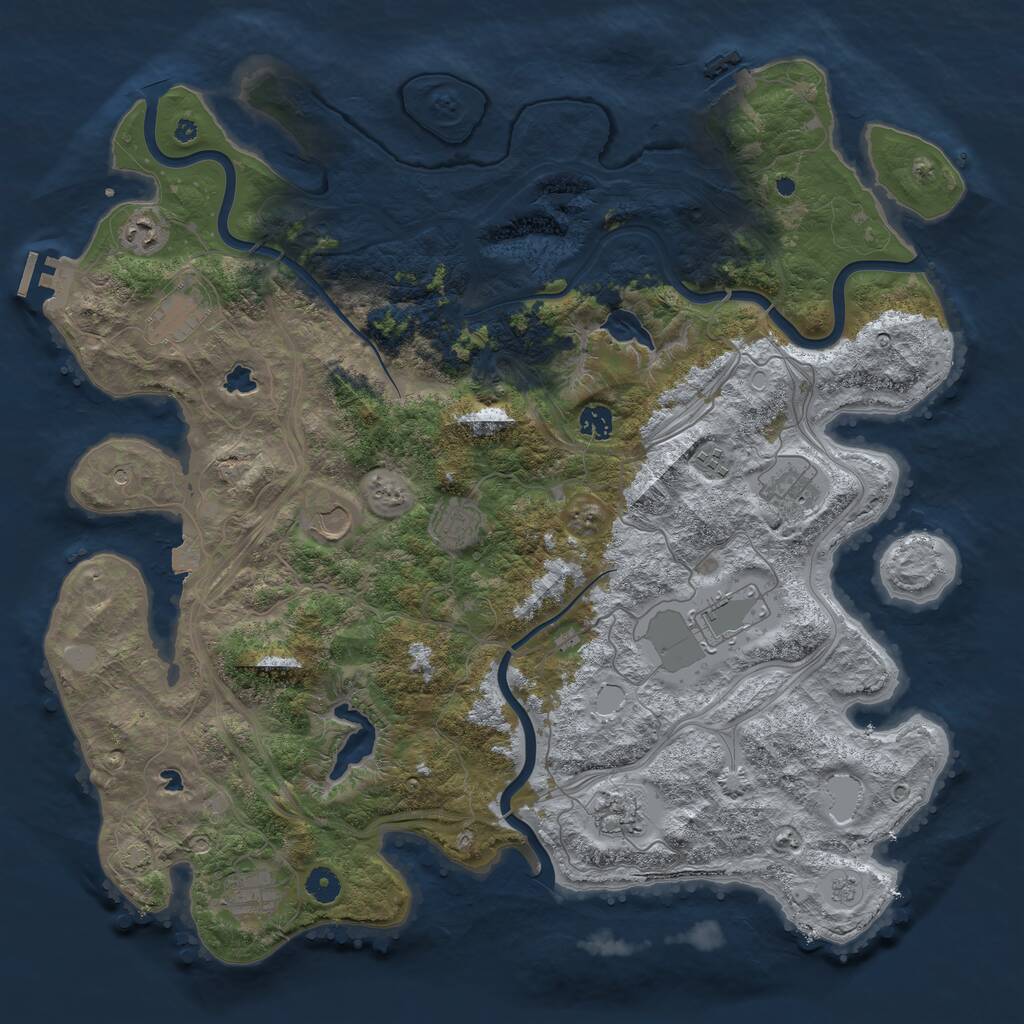 Rust Map: Procedural Map, Size: 4500, Seed: 1619742437, 16 Monuments