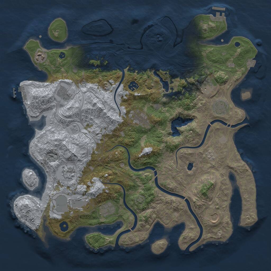 Rust Map: Procedural Map, Size: 4250, Seed: 506299566, 17 Monuments