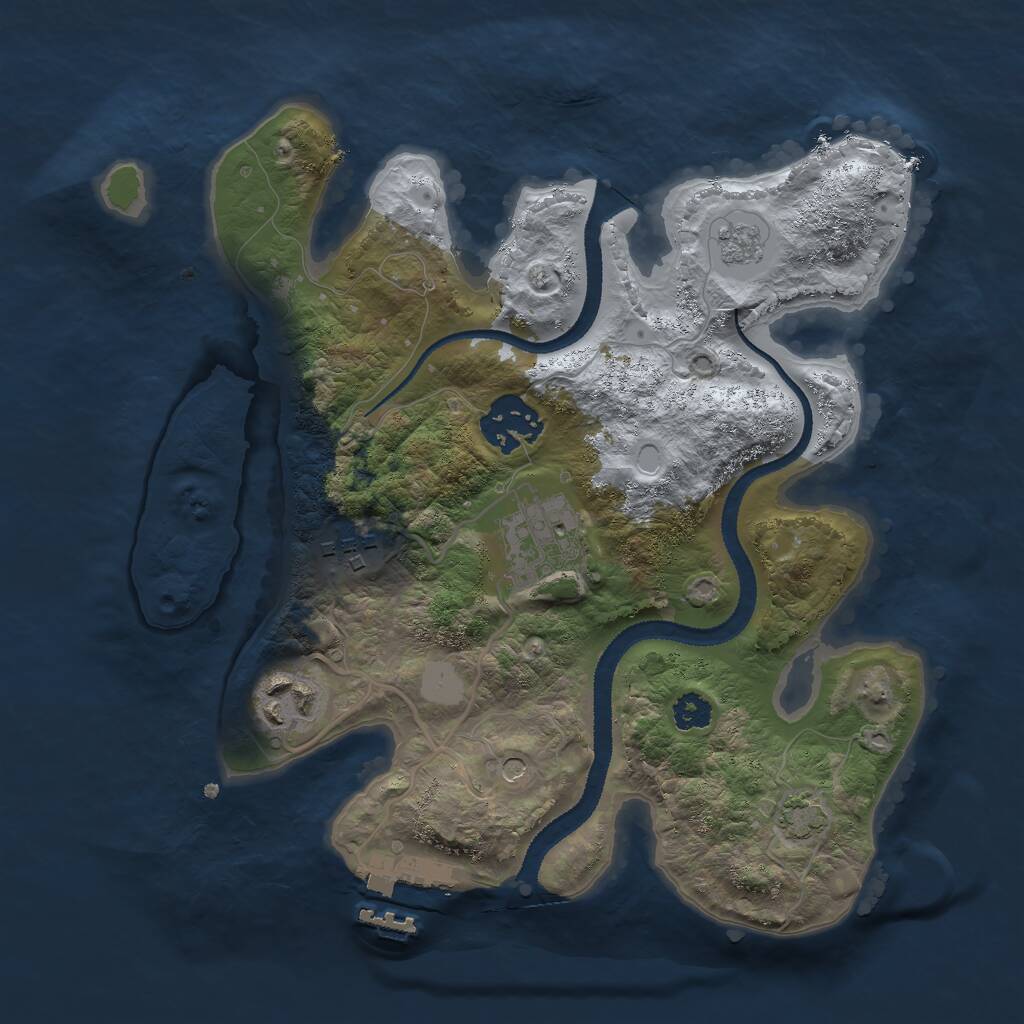Rust Map: Procedural Map, Size: 2700, Seed: 35857527, 9 Monuments