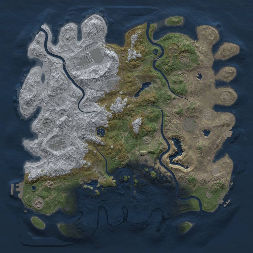 Rust Map: Procedural Map, Size: 4500, Seed: 648213133, 15 Monuments