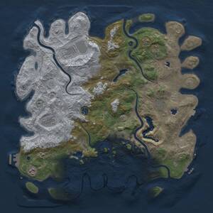 Thumbnail Rust Map: Procedural Map, Size: 4500, Seed: 648213133, 15 Monuments