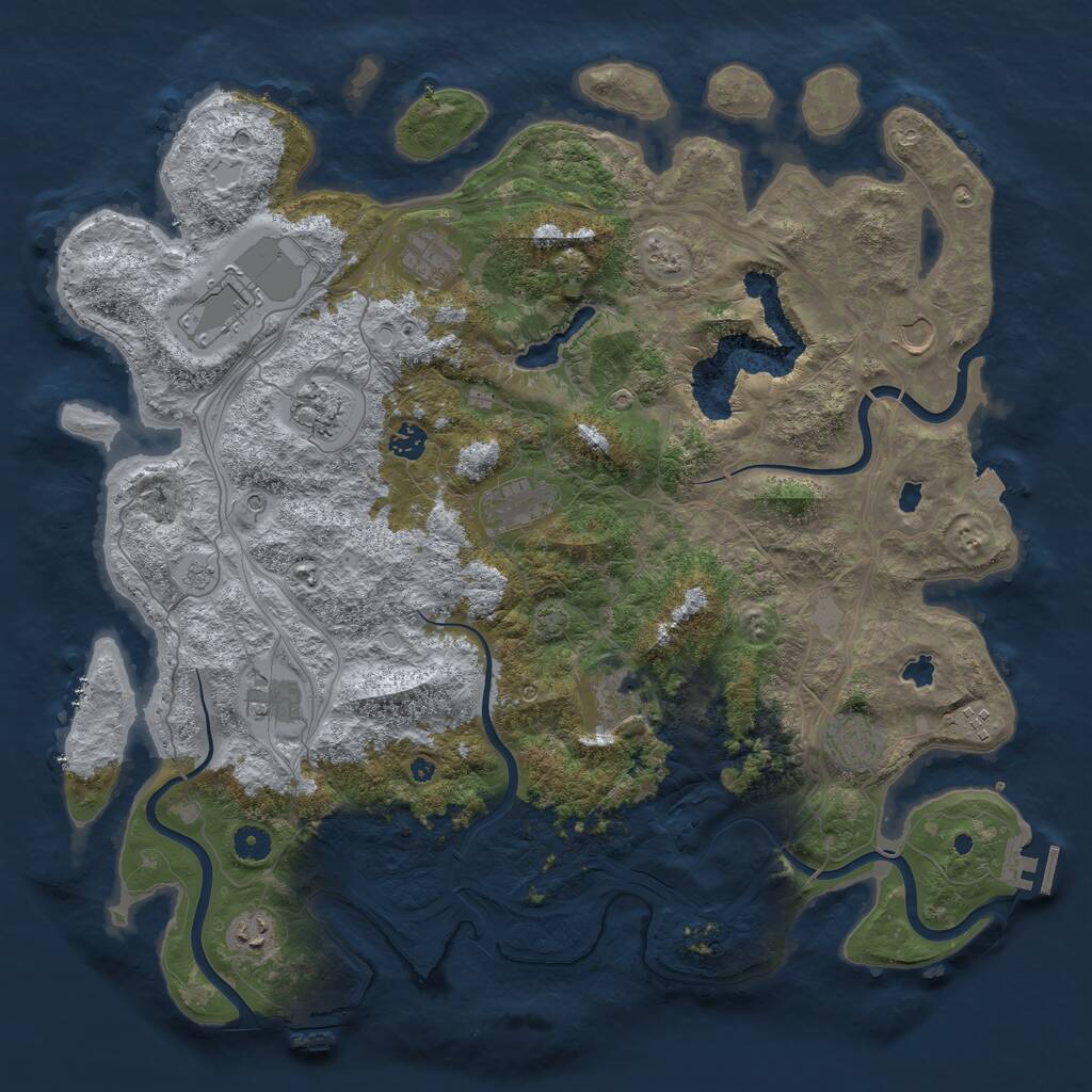 Rust Map: Procedural Map, Size: 4500, Seed: 31999, 17 Monuments