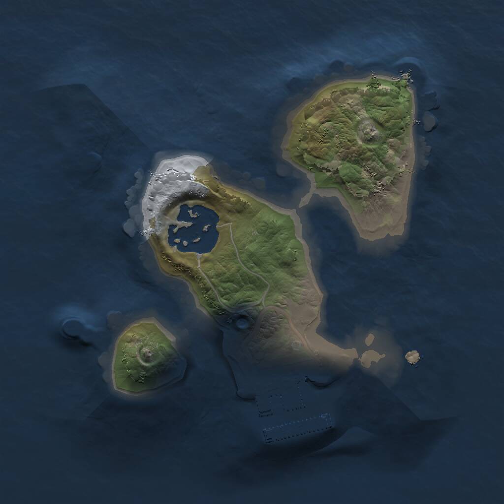 Rust Map: Procedural Map, Size: 1500, Seed: 4591634, 3 Monuments