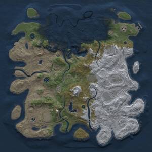 Thumbnail Rust Map: Procedural Map, Size: 4500, Seed: 83646664, 15 Monuments