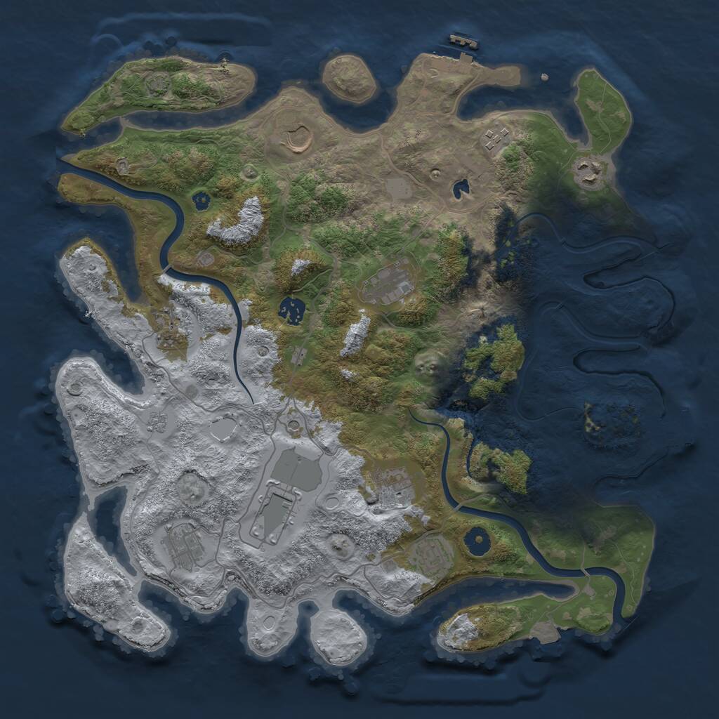 Rust Map: Procedural Map, Size: 4000, Seed: 1661925755, 16 Monuments