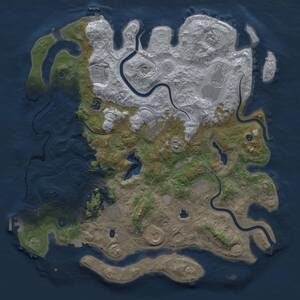 Thumbnail Rust Map: Procedural Map, Size: 4500, Seed: 853992974, 16 Monuments