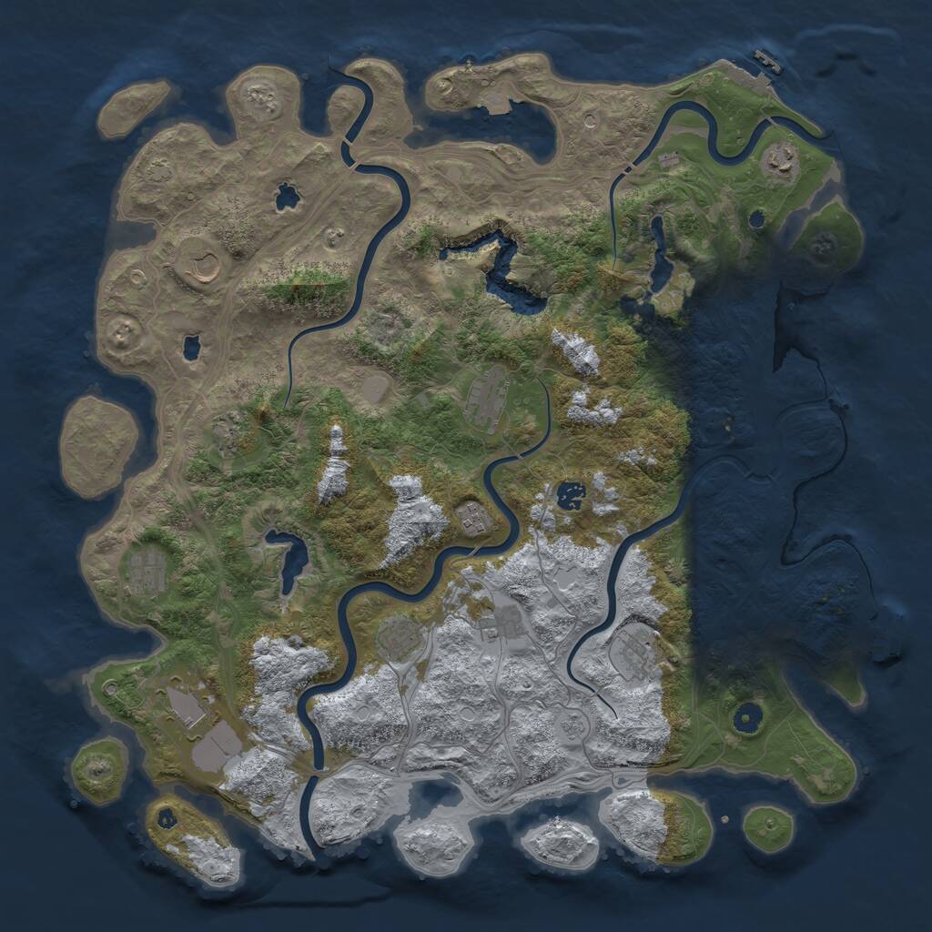 Rust Map: Procedural Map, Size: 4750, Seed: 885592809, 17 Monuments