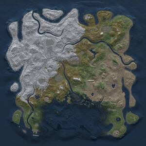 Thumbnail Rust Map: Procedural Map, Size: 4800, Seed: 19340, 17 Monuments