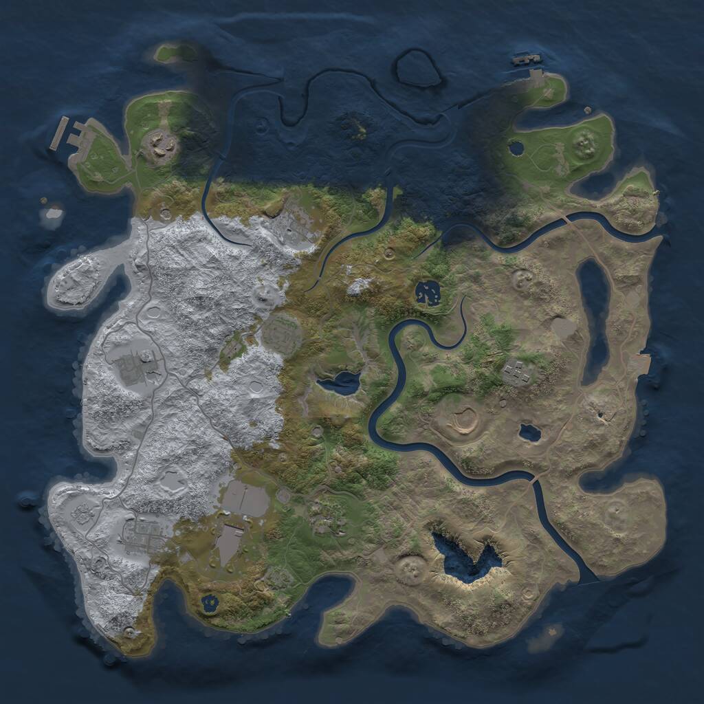 Rust Map: Procedural Map, Size: 4000, Seed: 495135024, 16 Monuments