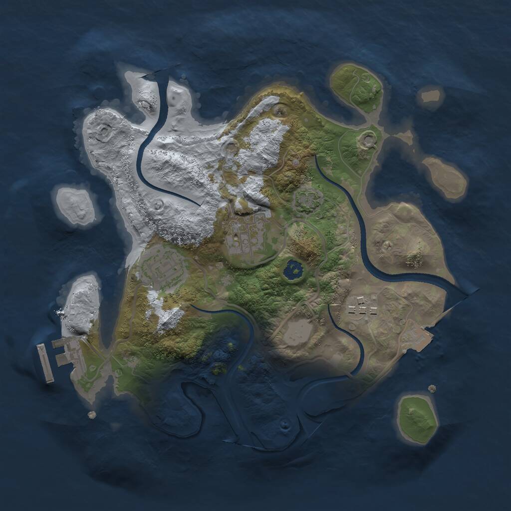 Rust Map: Procedural Map, Size: 2600, Seed: 1642035, 6 Monuments