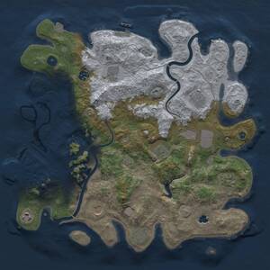 Thumbnail Rust Map: Procedural Map, Size: 4000, Seed: 2078386479, 16 Monuments