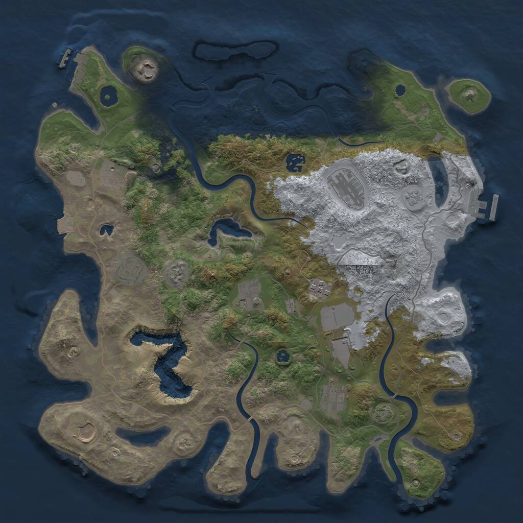 Rust Map: Procedural Map, Size: 4000, Seed: 1534707709, 16 Monuments