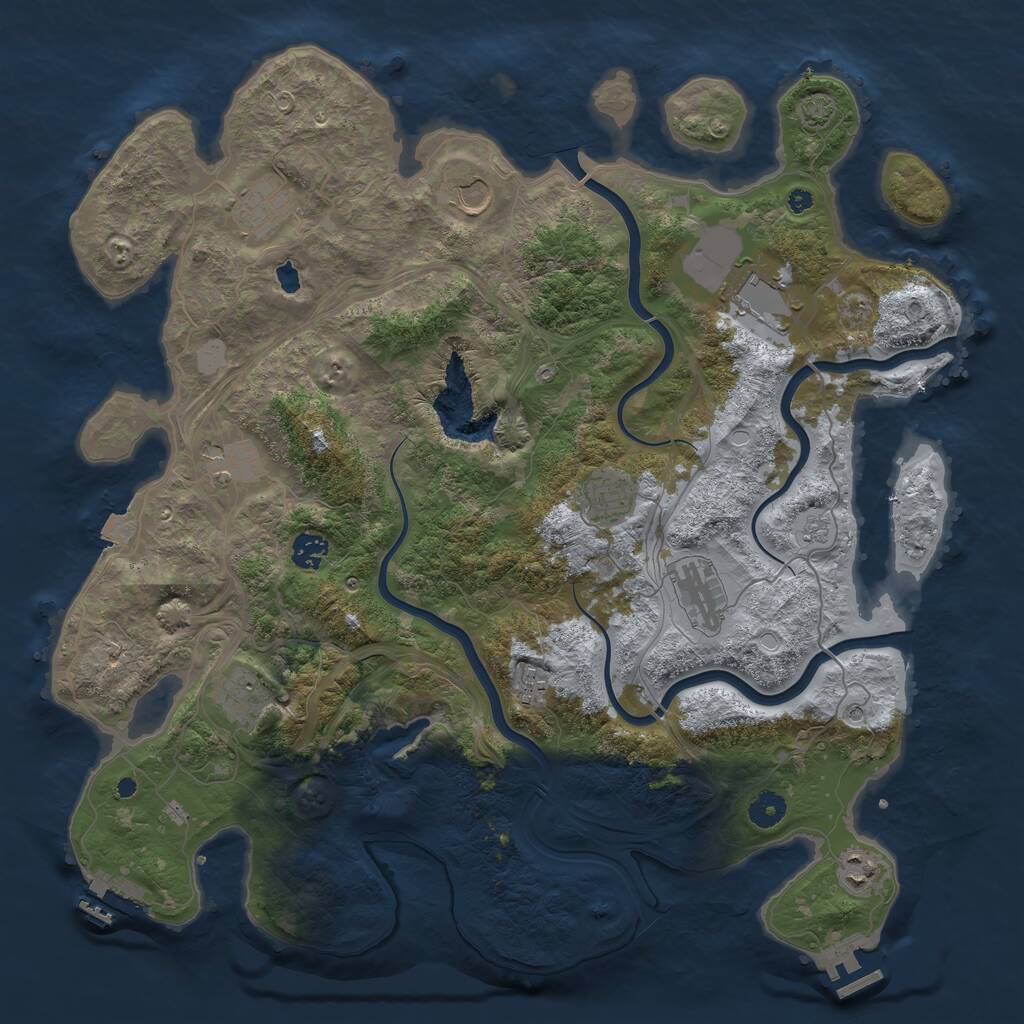 Rust Map: Procedural Map, Size: 4250, Seed: 365380408, 16 Monuments