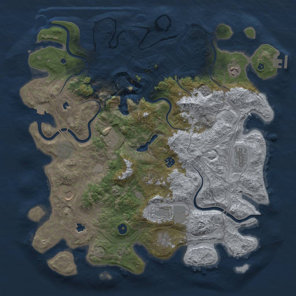 Rust Map: Procedural Map, Size: 4500, Seed: 567588565, 15 Monuments
