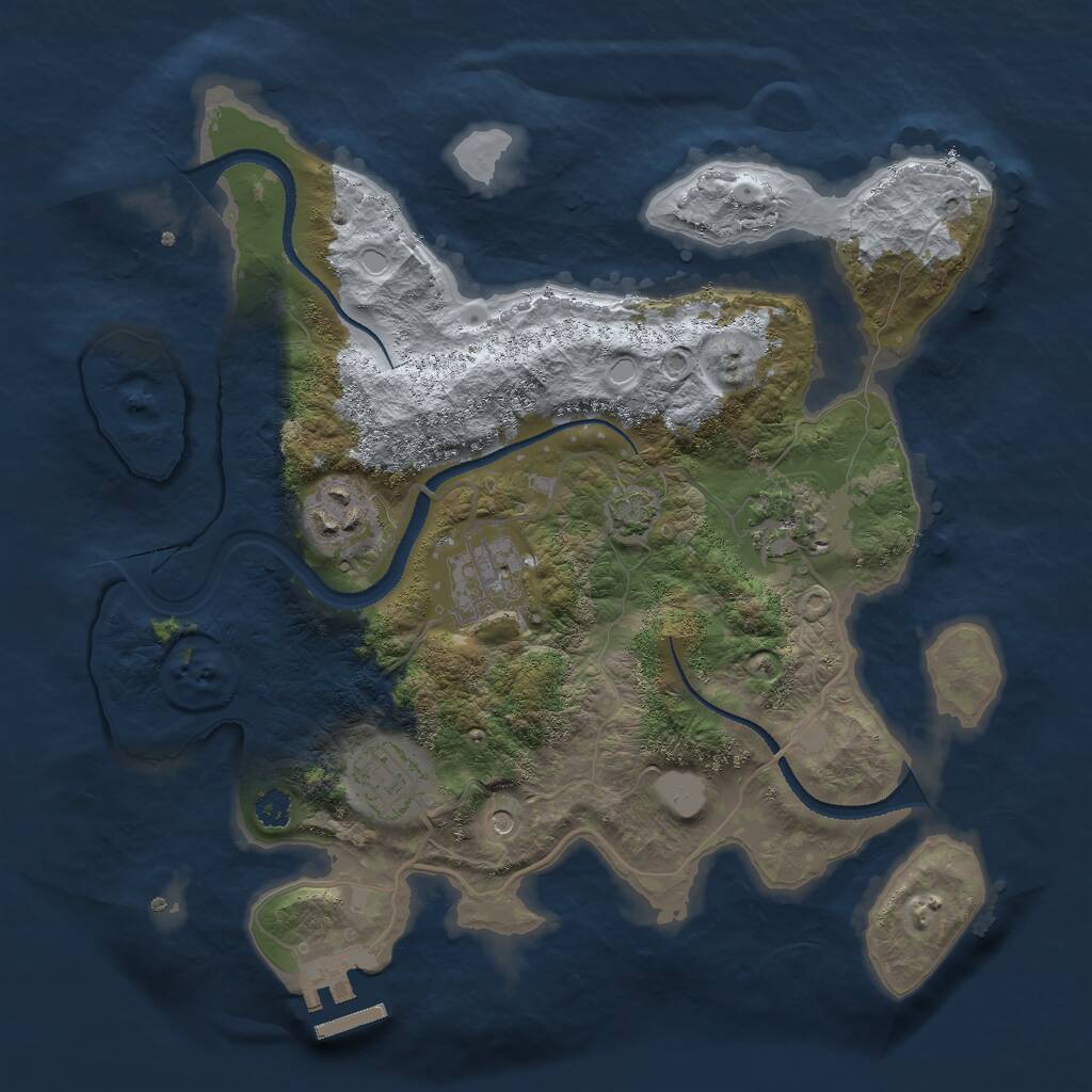 Rust Map: Procedural Map, Size: 3000, Seed: 640467015, 8 Monuments