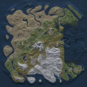 Thumbnail Rust Map: Procedural Map, Size: 5000, Seed: 1414834509, 17 Monuments