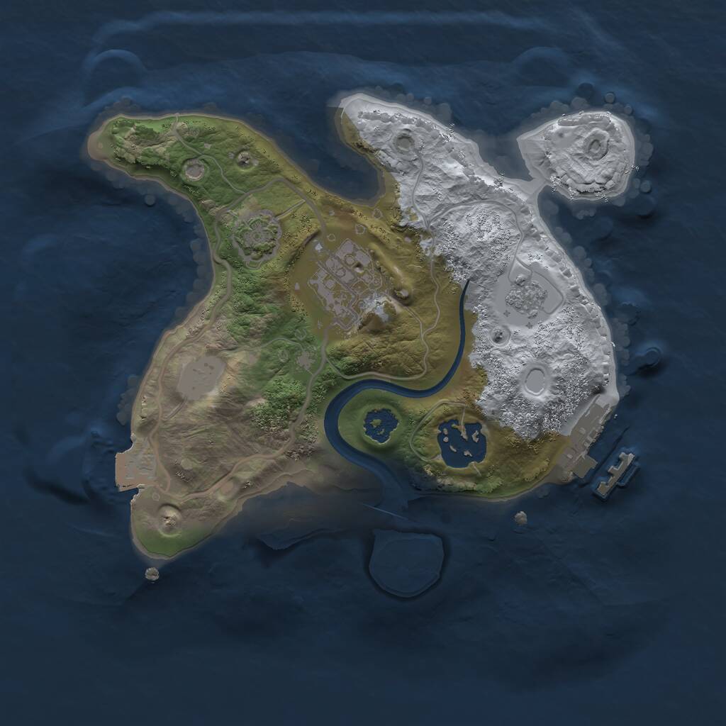 Rust Map: Procedural Map, Size: 2200, Seed: 891348573, 6 Monuments