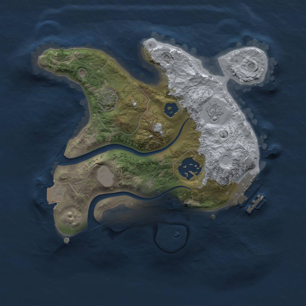 Rust Map: Procedural Map, Size: 2200, Seed: 891348573, 5 Monuments
