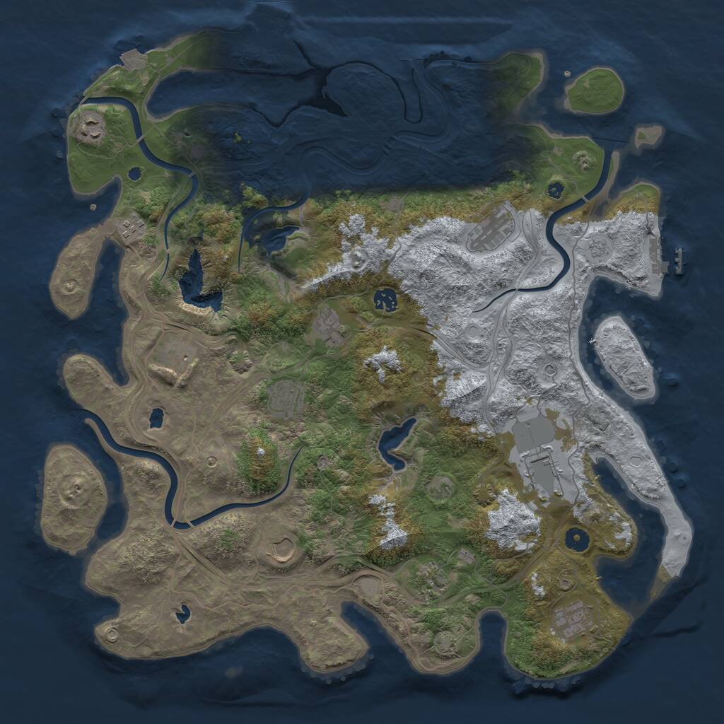 Rust Map: Procedural Map, Size: 4500, Seed: 623111823, 17 Monuments