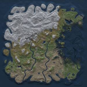 Thumbnail Rust Map: Procedural Map, Size: 5500, Seed: 1483965390, 17 Monuments