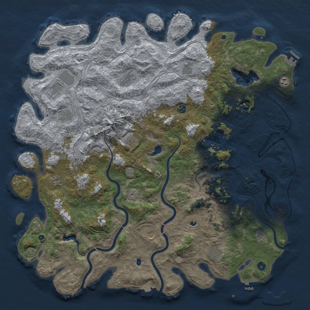 Rust Map: Procedural Map, Size: 5500, Seed: 1483965390, 17 Monuments