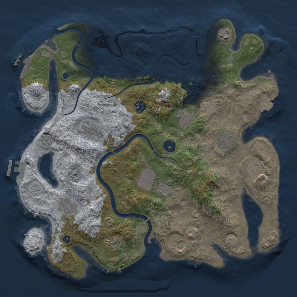 Rust Map: Procedural Map, Size: 3750, Seed: 1739421358, 17 Monuments