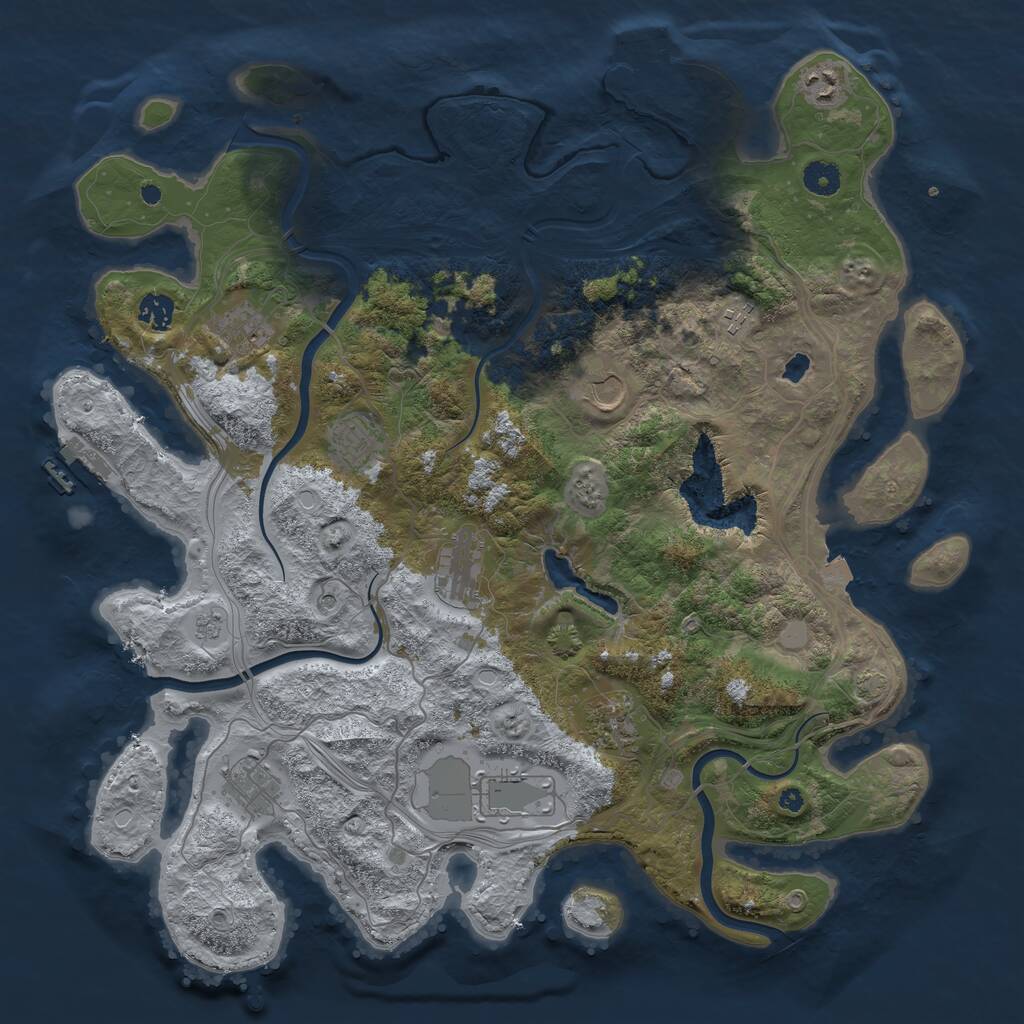 Rust Map: Procedural Map, Size: 4250, Seed: 783311639, 16 Monuments