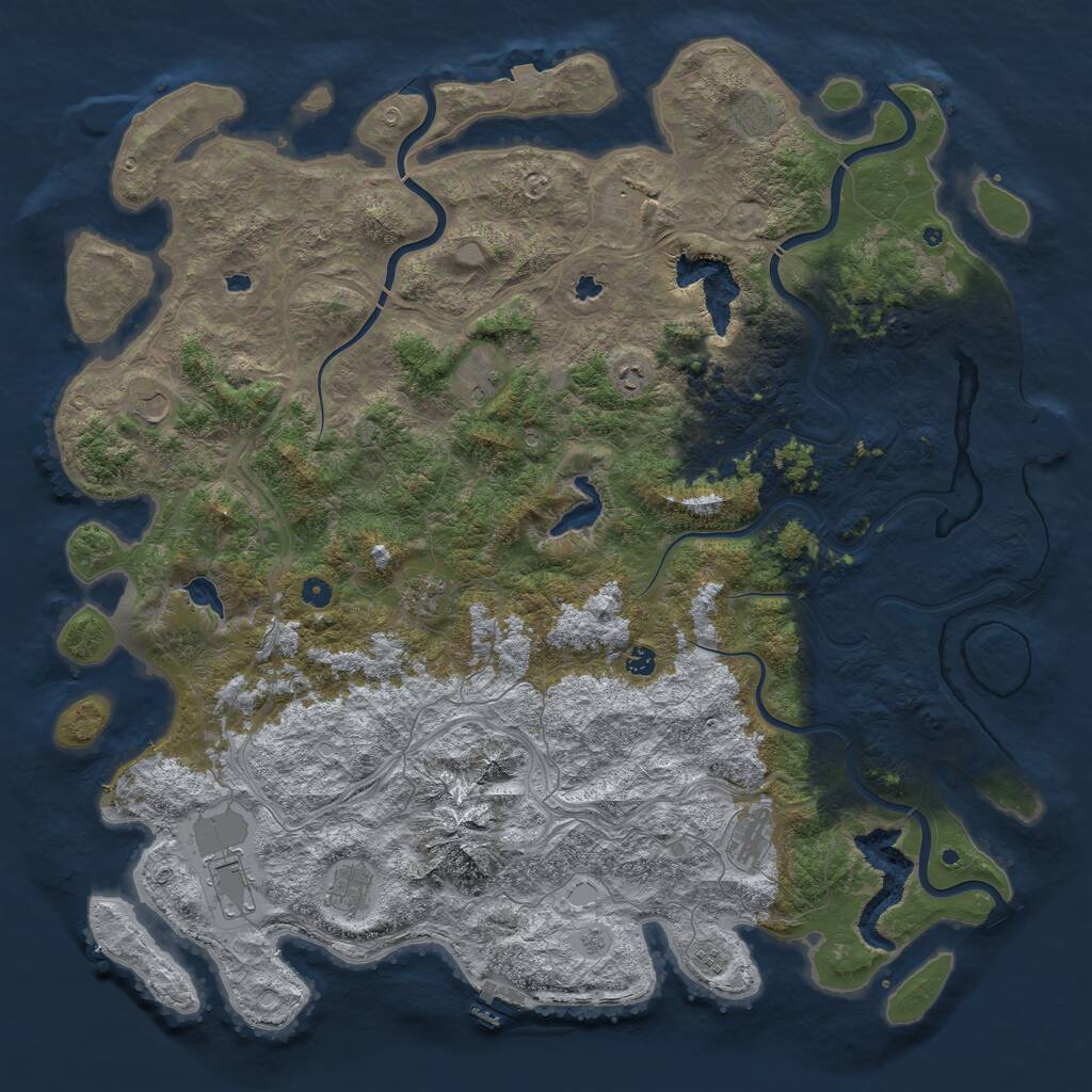 Rust Map: Procedural Map, Size: 5500, Seed: 1414430549, 17 Monuments
