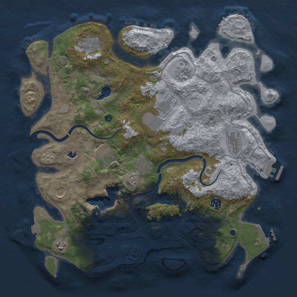 Rust Map: Procedural Map, Size: 4000, Seed: 4488, 16 Monuments