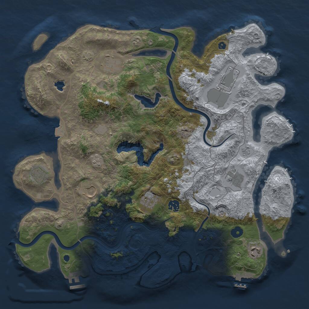 Rust Map: Procedural Map, Size: 4000, Seed: 345511820, 15 Monuments