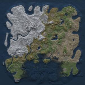 Thumbnail Rust Map: Procedural Map, Size: 5000, Seed: 726056237, 16 Monuments