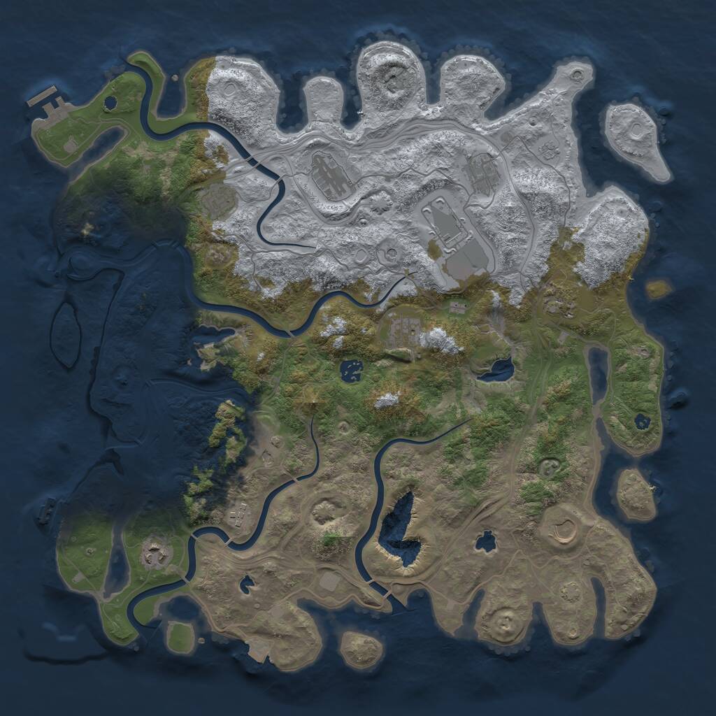 Rust Map: Procedural Map, Size: 4500, Seed: 902067580, 17 Monuments