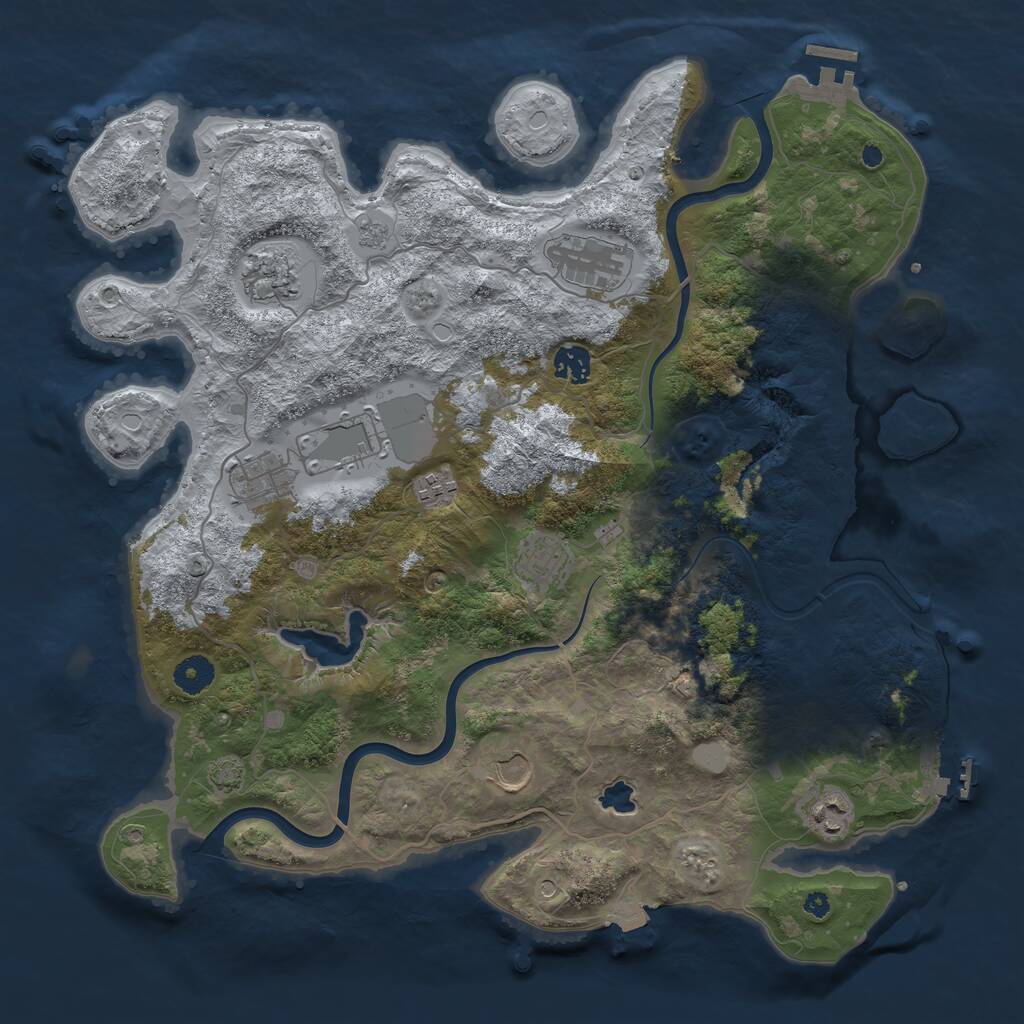 Rust Map: Procedural Map, Size: 4000, Seed: 1719289602, 15 Monuments