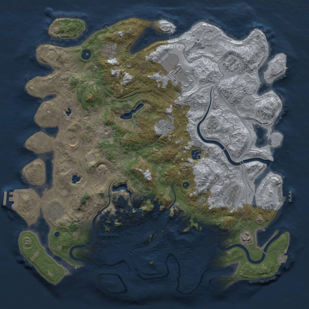 Rust Map: Procedural Map, Size: 4500, Seed: 1539012545, 16 Monuments