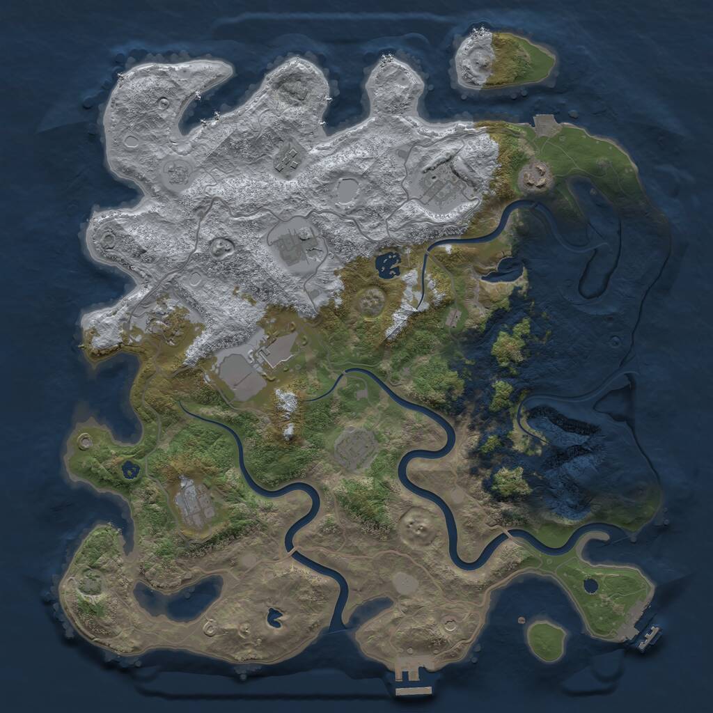 Rust Map: Procedural Map, Size: 4000, Seed: 1325828590, 15 Monuments