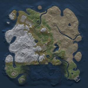 Thumbnail Rust Map: Procedural Map, Size: 4050, Seed: 758254552, 16 Monuments