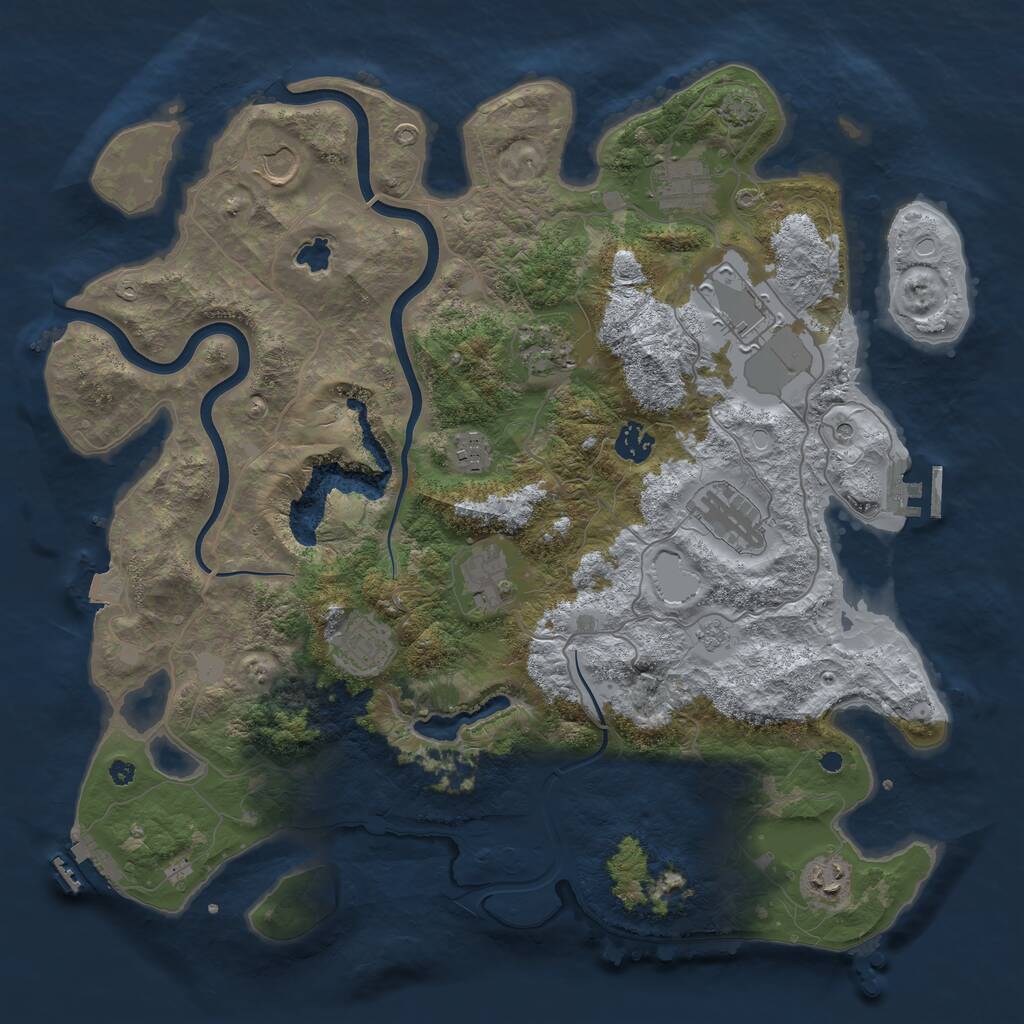 Rust Map: Procedural Map, Size: 4000, Seed: 11669054, 16 Monuments