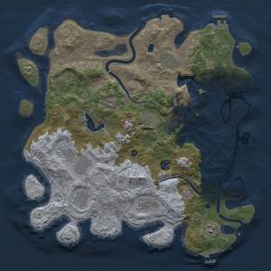 Thumbnail Rust Map: Procedural Map, Size: 4000, Seed: 952416043, 15 Monuments