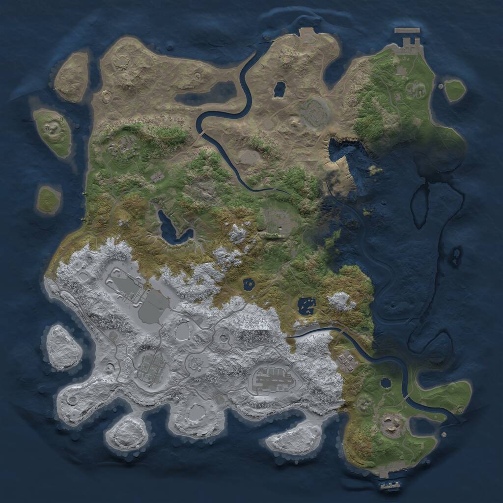 Rust Map: Procedural Map, Size: 4000, Seed: 952416043, 15 Monuments