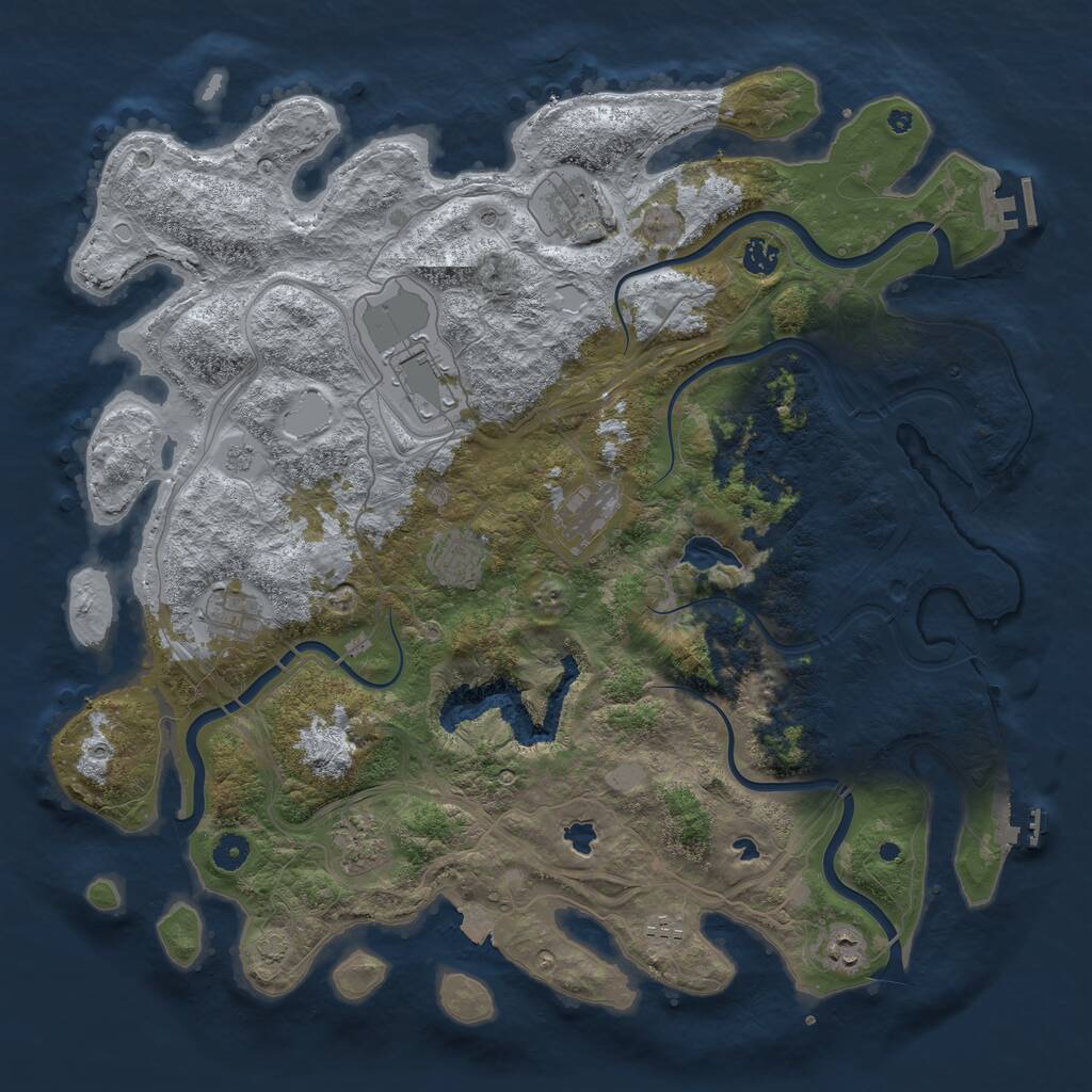 Rust Map: Procedural Map, Size: 4500, Seed: 931337115, 15 Monuments