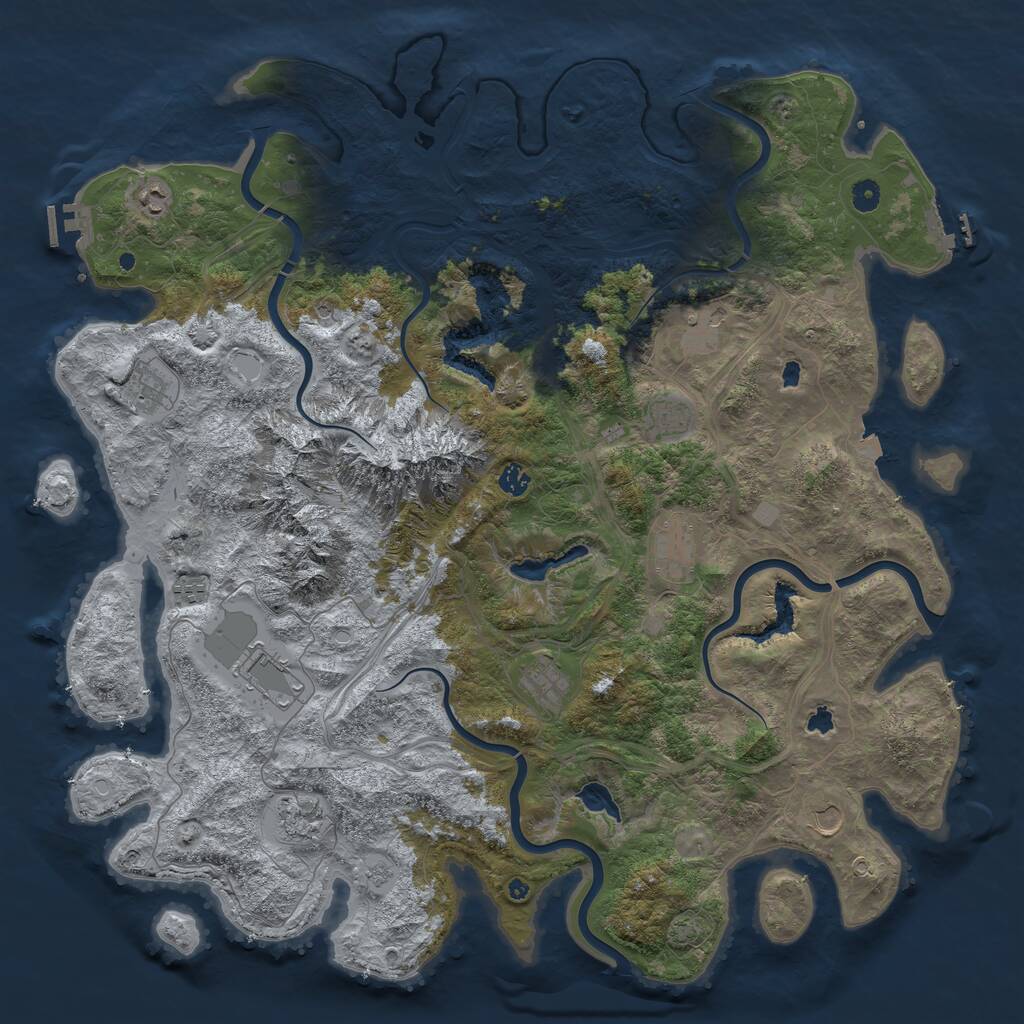 Rust Map: Procedural Map, Size: 5000, Seed: 24867467, 17 Monuments