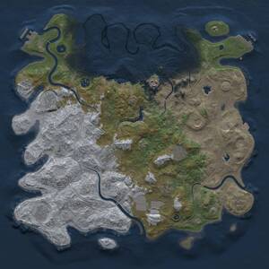 Thumbnail Rust Map: Procedural Map, Size: 4500, Seed: 450283691, 16 Monuments