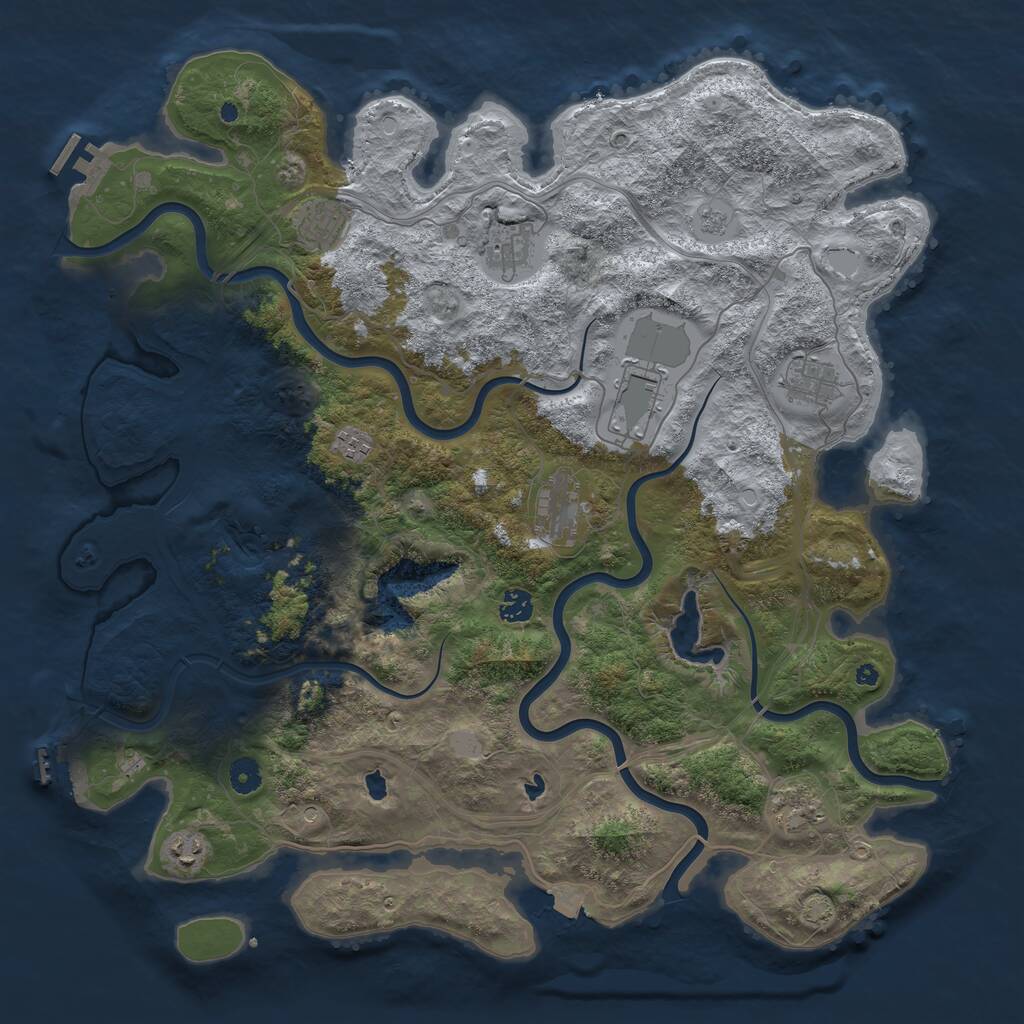 Rust Map: Procedural Map, Size: 4500, Seed: 521122988, 15 Monuments