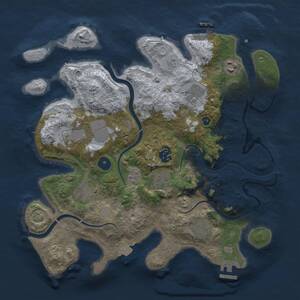 Thumbnail Rust Map: Procedural Map, Size: 3500, Seed: 815713663, 14 Monuments
