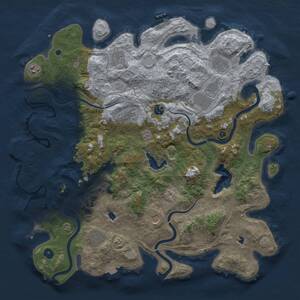 Thumbnail Rust Map: Procedural Map, Size: 4500, Seed: 2037838845, 15 Monuments