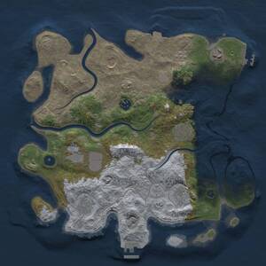Thumbnail Rust Map: Procedural Map, Size: 3600, Seed: 1267540933, 14 Monuments