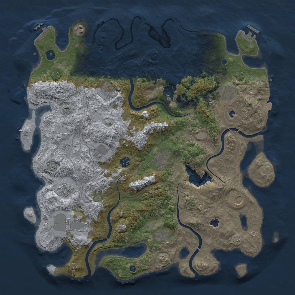 Rust Map: Procedural Map, Size: 4500, Seed: 356037471, 17 Monuments